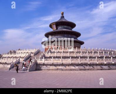 Halle des Gebets für gute Ernte, Tempel des Himmels, Dongcheng, Peking, Peking und Nordosten, Die Volksrepublik China Stockfoto