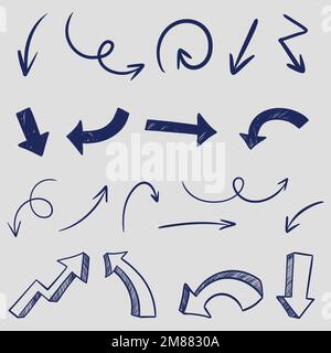 Pfeile große schwarze Set-Symbole. Pfeilsymbol. Erfassung von Pfeilvektoren. Pfeil. Cursor. Moderne, einfache Pfeile. Vektorgrafiken Stock Vektor