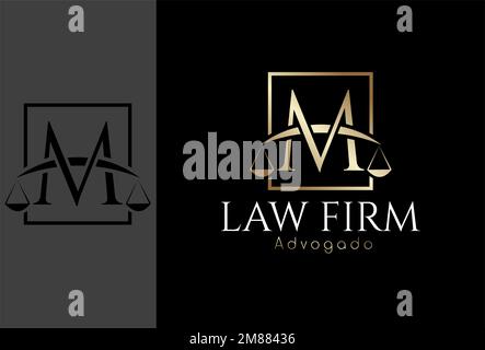 Logo, Advocacy Logo basierend auf dem Anfangsbuchstaben M Stock Vektor