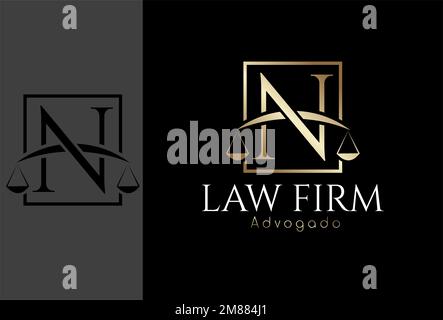 Logo, Advocacy Logo basierend auf dem Anfangsbuchstaben N Stock Vektor