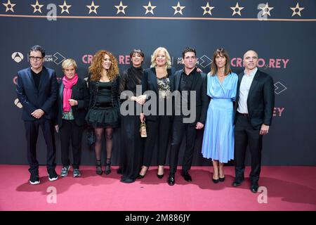 12. Januar 2023, Madrid, Madrid, Spanien: Belen Cuesta, Jaime Lorente, Daniel Ecija, Chelo Garcia Cortes, Sofia Cristo, Barbara Rey nimmt an der Premiere von â€˜Cristo y Reyâ€™ auf der Callao Cinema am 12. Januar 2023 in Madrid, Spanien Teil (Kreditbild: © Jack Abuin/ZUMA Press Wire) NUR REDAKTIONELLE VERWENDUNG! Nicht für den kommerziellen GEBRAUCH! Stockfoto