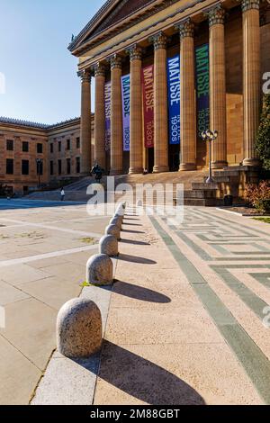 Details der Außenterrassen aus Stein; Philadelphia Museum of Art; Philadelphia; Pennsylvania; USA Stockfoto