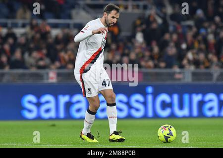 Rom, Italien. 12. Januar 2023. Mailand Badelj von Genua während des Fußballspiels Italien, Stadio Olimpico, AS Roma V Genoa, 12. Januar 2022 Fotografo01 Kredit: Independent Photo Agency/Alamy Live News Stockfoto