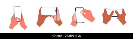 Handheld-Telefon. Leerer Bildschirm, Telefonmodell. werbung mobil . Darstellung isolierter Vektoren Stock Vektor