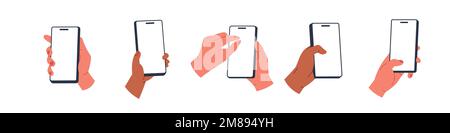 Handheld-Telefon. Leerer Bildschirm, Telefonmodell. werbung mobil . Darstellung isolierter Vektoren Stock Vektor