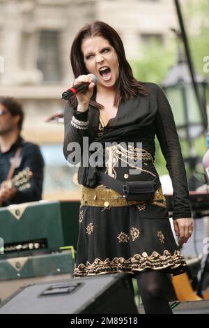 Lisa Marie Presley tritt am 19. Mai 2005 live im City Hall Park in New York City auf. Stockfoto