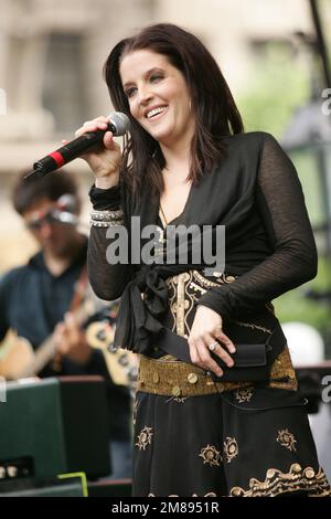 Lisa Marie Presley tritt am 19. Mai 2005 live im City Hall Park in New York City auf. Stockfoto