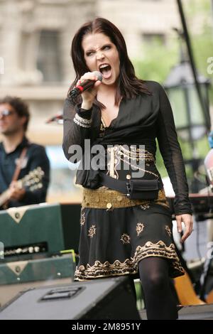 Lisa Marie Presley tritt am 19. Mai 2005 live im City Hall Park in New York City auf. Stockfoto