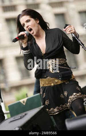 Lisa Marie Presley tritt am 19. Mai 2005 live im City Hall Park in New York City auf. Stockfoto