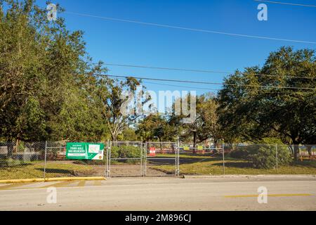 Davie, FL, USA - 12. Januar 2023: Foto der historischen Stätte des Davie Rathauses nach dem Abriss Stockfoto