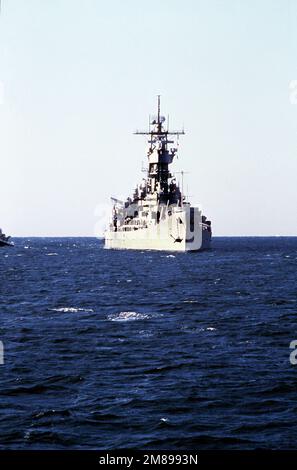Steuerbord-Blick auf das Schlachtschiff USS IOWA. Basis: Marinestützpunkt, Rota-Land: Spanien (ESP) Stockfoto