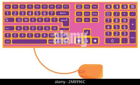 Isolierter pinkfarbener Vektor des Computertastatursymbols Stock Vektor