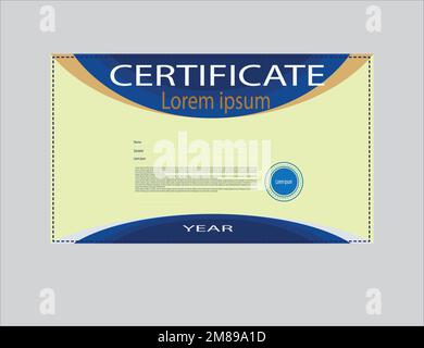 Zertifikatvorlage. Diplom in modernem Design oder Geschenkgutschein. Vektordarstellung Stock Vektor