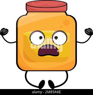 Isolierter süßer, verängstigter Honiggläser Cartoon-Charakter Vektor Stock Vektor