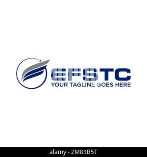 Einfache Buchstaben- oder Wort-E-Schriftart mit Flügel- und Kreisform Grafiksymbol Logo-Design abstraktes Konzept Vektormaterial. Zugehörige Initial- oder Transportkosten Stock Vektor