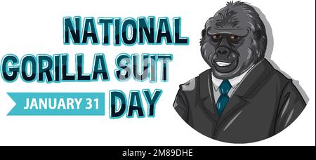 National Gorilla Suit Day Banner Designanschauung Stock Vektor