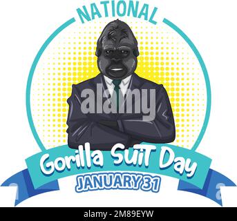 National Gorilla Suit Day Banner Designanschauung Stock Vektor