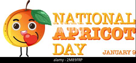 National Apricot Day Poster Design Illustration Stock Vektor