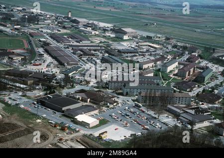 Eine Luftaufnahme eines Teils des Sockels. Basis: Luftwaffenstützpunkt Bitburg Land: Deutschland / Deutschland (DEU) Stockfoto