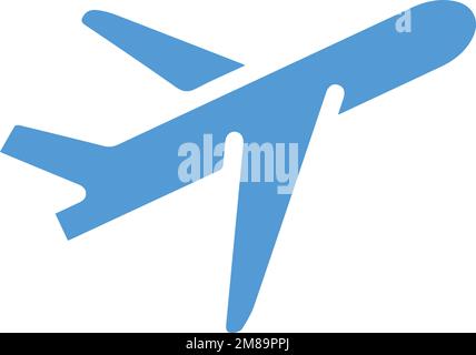 Ein Vektordesign auf blauem Flugzeugsymbol isoliert auf weißem Hintergrund Stock Vektor