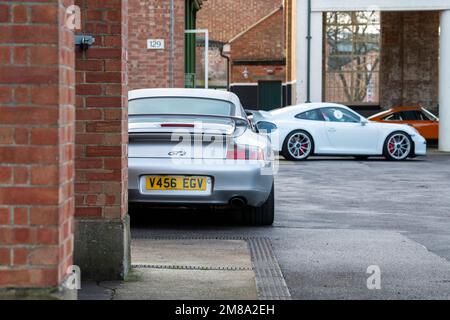 2000 Porsche 911 GT3 Auto im Bicester Heritage Centre, sonntagsveranstaltung. Bicester, Oxfordshire, England Stockfoto