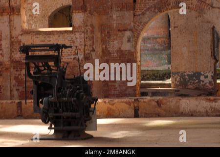 Architektonische Details des Engenho Central de Piracicaba in der Stadt Piracicaba, Sao Paulo Stockfoto