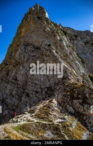 Wanderung über Plemenice nach Triglav Stockfoto