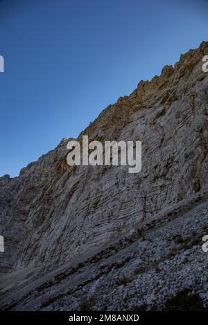 Wanderung über Plemenice nach Triglav Stockfoto