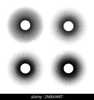 Vier nahtlose kreisförmige Halbtöne Stock Vektor
