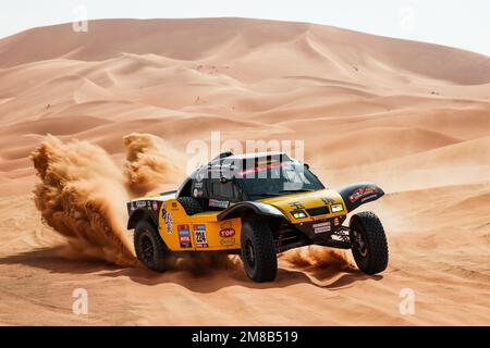 Shaybah, Saudi-Arabien - 13., 2023., 224. Januar WAI Han (chn), MA Li (chn), HANWEI Motorsport Team, SMG, Auto, FIA W2RC, Action während der Phase 12 des Dakar 2023 zwischen dem Leere Quarter Marathon und Shaybah, am 13. Januar 2023 in Shaybah, Saudi-Arabien - Photo Florent Gooden / DPPI Stockfoto