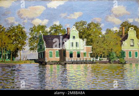 Claude Monet, Häuser am Ufer des Flusses Zaan, Ölgemälde auf Leinwand, 1871 Stockfoto