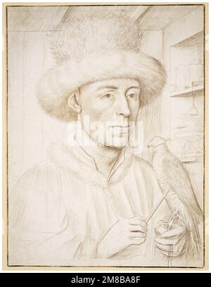 Petrus Christus, der Falconer, silberne Zeichnung, 1445-1450 Stockfoto