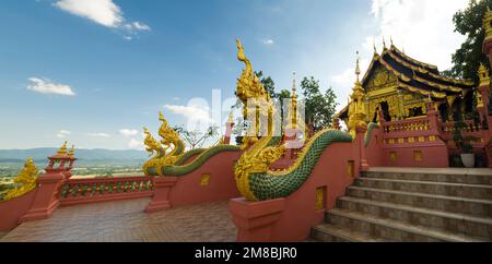 Lampang, Thailand. 22. November 2022. Wat Phra der Doi Phra Chan Tempel auf dem Doi Phra Chan Berg. Thailands beliebteste Touristenziele. Stockfoto