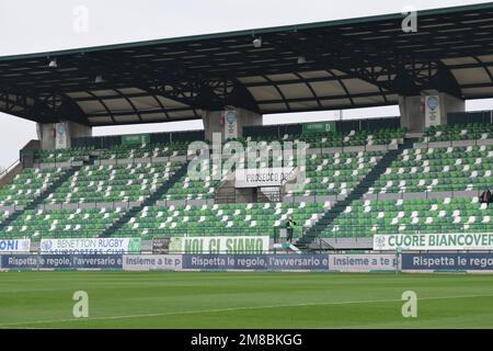Stadio di Monigo die Heimat von Benetton, Rugby in Treviso Italien während eines URC-Spiels im Januar 2023 Stockfoto