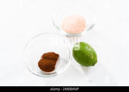 Chili Limette Wassermelone knallt Stockfoto