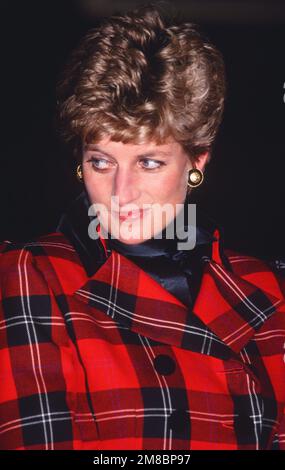 Prinzessin Diana schaltete die Bond Street Christmas Lights ein, London, Großbritannien Stockfoto