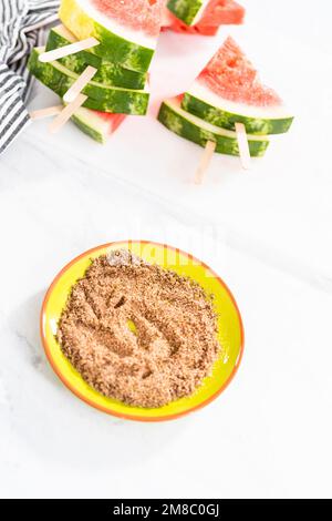 Chili Limette Wassermelone knallt Stockfoto