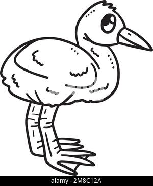 Baby Flamingo – isolierte Malseite für Kinder Stock Vektor