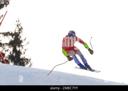 Wengen, Schweiz. 13. Januar 2023. 2023 FIS ALPINE WORLD CUP SKI, SG MENWengen, Schweiz, SUI 2023-01-13 - Friday Image Shows ODERMATT Marco (SUI) 3. CLASSIFIED Credit: Independent Photo Agency/Alamy Live News Stockfoto