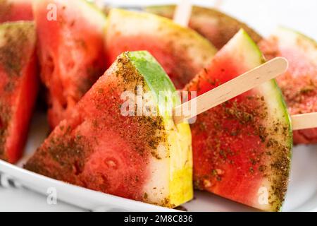 Chili Limette Wassermelone knallt Stockfoto