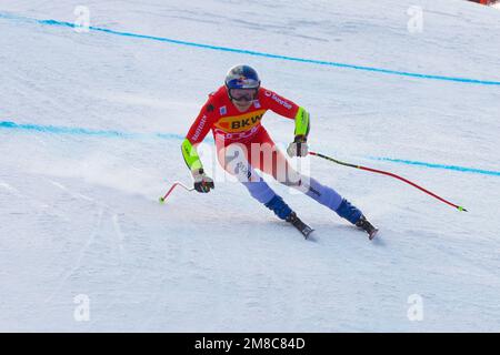 Wengen, Schweiz, 13/01/2023, 2023 FIS ALPINE WORLD CUP SKI , SG MEN&#XA;Wengen, Schweiz, SUI&#XA;2023-01-13 - Freitag&#XA;Bild zeigt ODERMATT Marco (SUI) 3. KLASSIFIZIERT Stockfoto