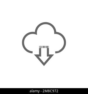 Cloud-Download-Symbol, gängige Grafikressourcen, Vektordarstellung. Stock Vektor