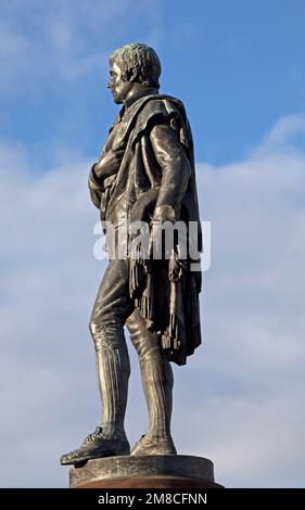 Robert (Rabbie) Burns Statue, wurde 1898 vom Leith Burns Club in Leith, Edinburgh, Schottland, errichtet. Stockfoto