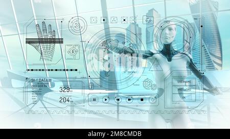 Künstliche Intelligenz und Zukunftstechnologien im globalen Finanzwesen. Stockfoto