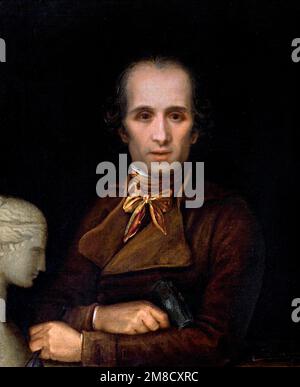 Antonio Canova. Gemälde mit dem Titel „Selbstporträt als Bildhauer“ des italienischen neoklassischen Bildhauers Antonio Canova (1757-1822), Öl auf Leinwand, 1799 Stockfoto