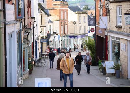 High Street, Stroud, Gloucestershire, England. - 13. Januar 2023 Bild von Thousand Word Media/Andrew Higgins Stockfoto