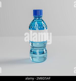 Produktmodell mit Wasserflasche, 3D-Darstellung, gebührenfreies Bild Stockfoto