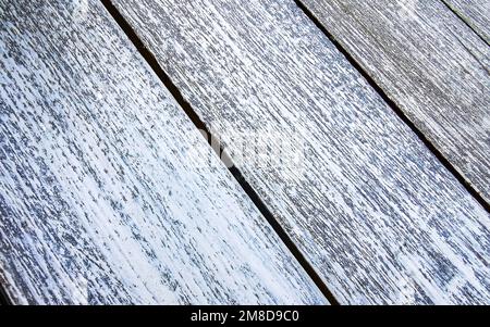 Grau lackiertes Holzbrett Holzstrukturmuster der Latten Beamsin Playa del Carmen Quintana Roo Mexiko. Stockfoto