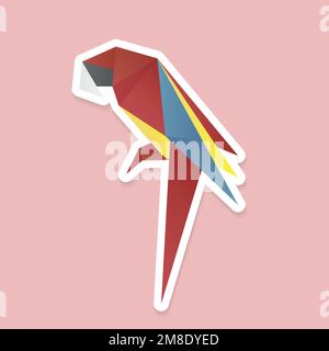 Bunte Papagei Origami Vektor Papier Handwerk Stock Vektor