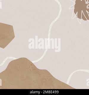Brauner Hintergrundvektor mit abstrakter memphis-Bergillustration im Erdton Stock Vektor